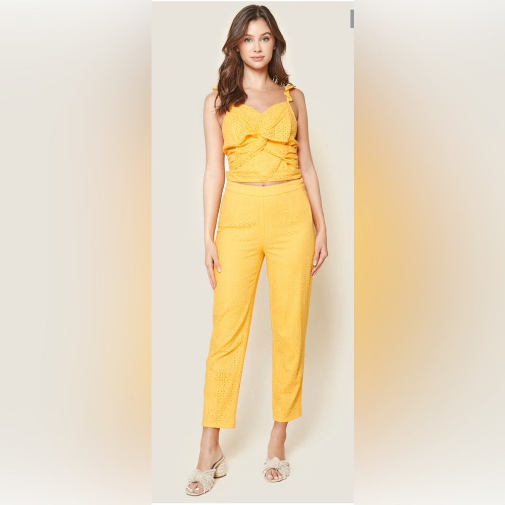 Sugar lips Morning Glory Eyelet Cropped Trouser Pants